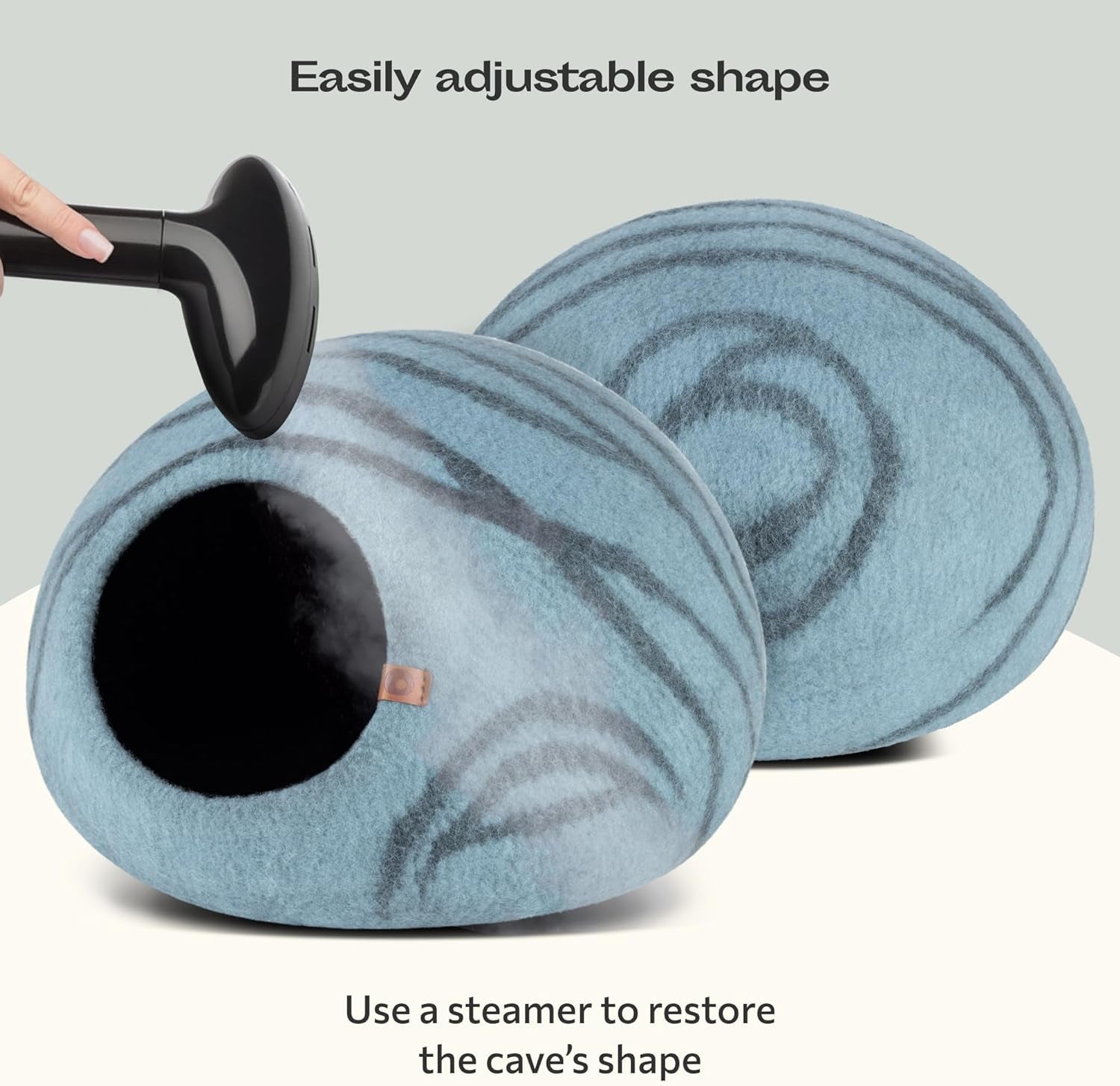 Premium Cat Cave – Cozy Felt Cat Bed, Handmade from Natural Merino Wool
