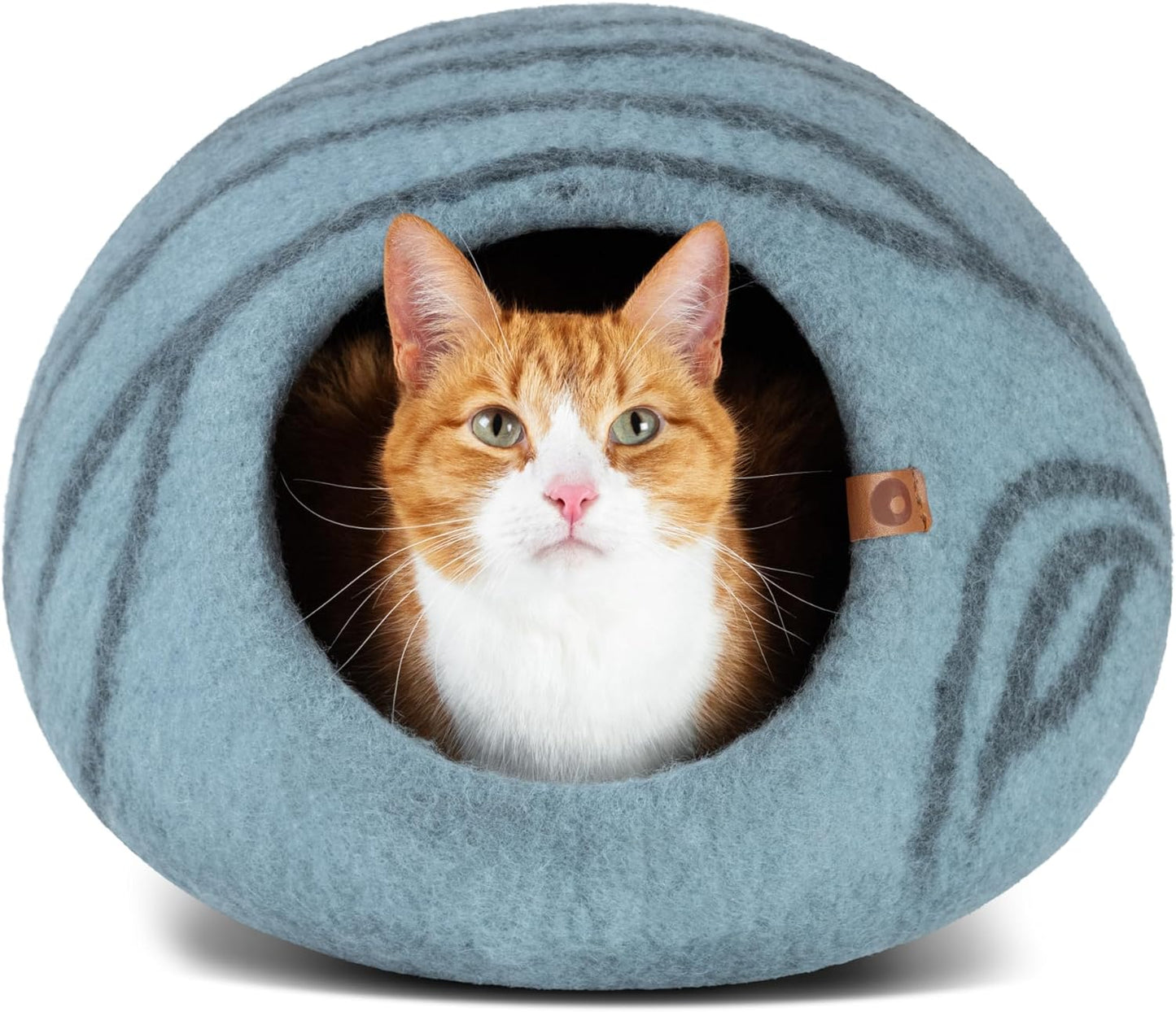 Premium Cat Cave – Cozy Felt Cat Bed, Handmade from Natural Merino Wool
