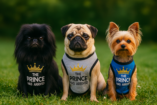 🐾 Royal Pet T-Shirt – Prince & Princess Letter Printed Outfit for Puppies & Kittens