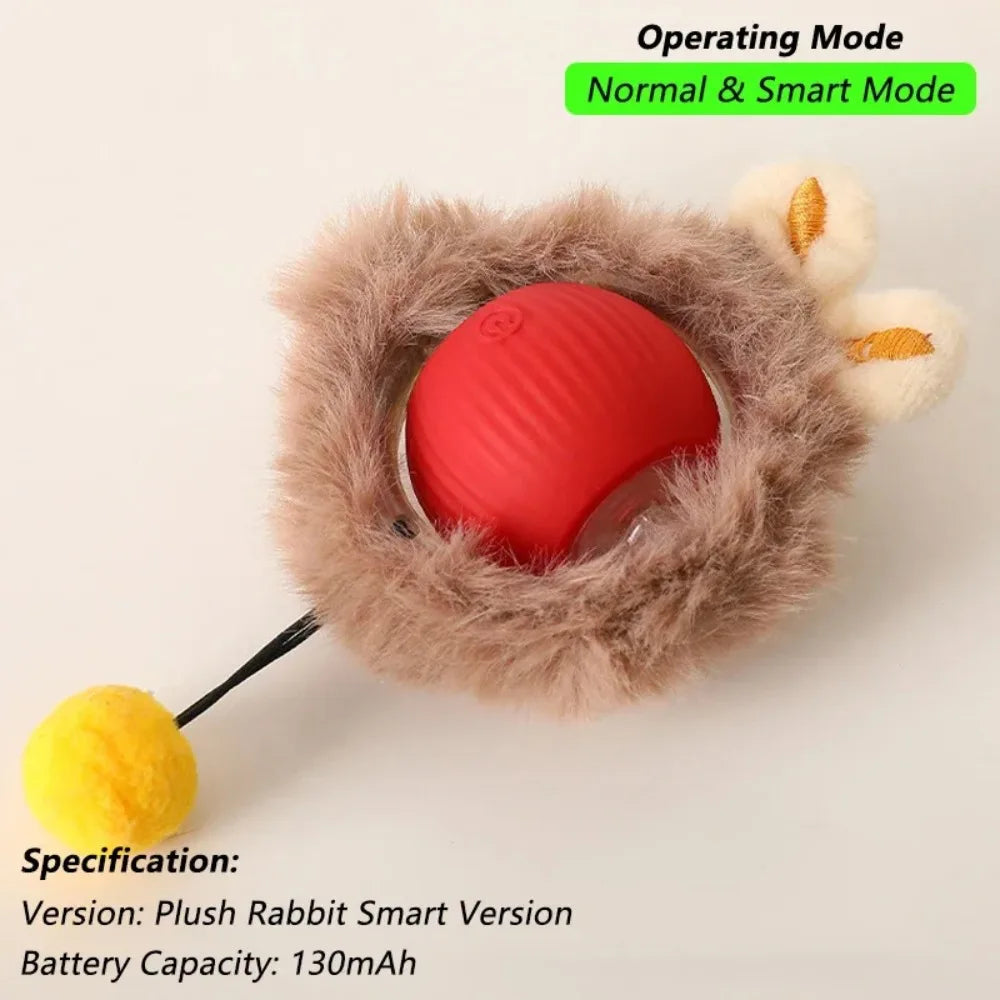 Interactive Cat Toy Ball – Automatic Rolling with Faux Tail, Rechargeable Smart Mouse Imitation
