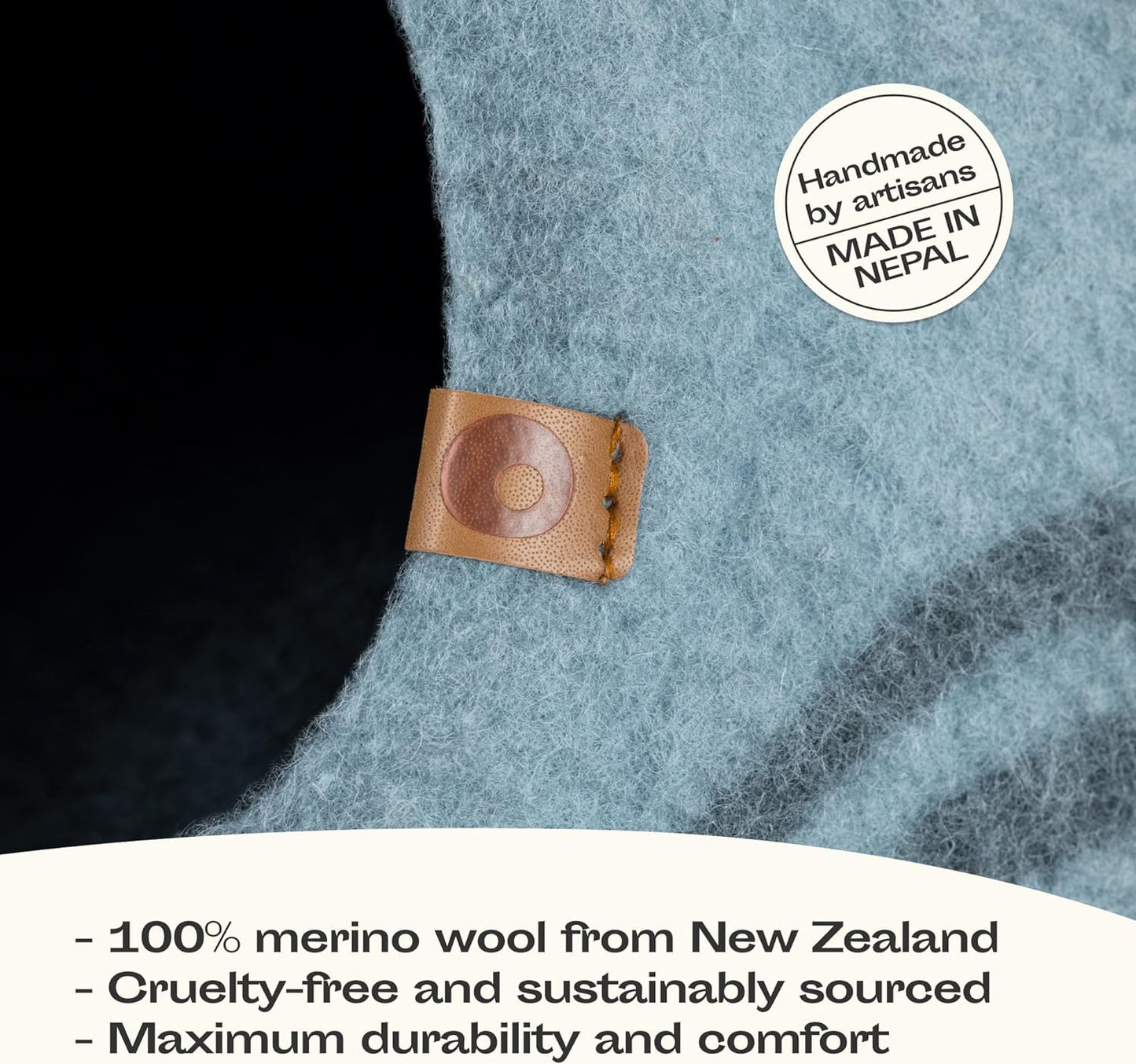 Premium Cat Cave – Cozy Felt Cat Bed, Handmade from Natural Merino Wool