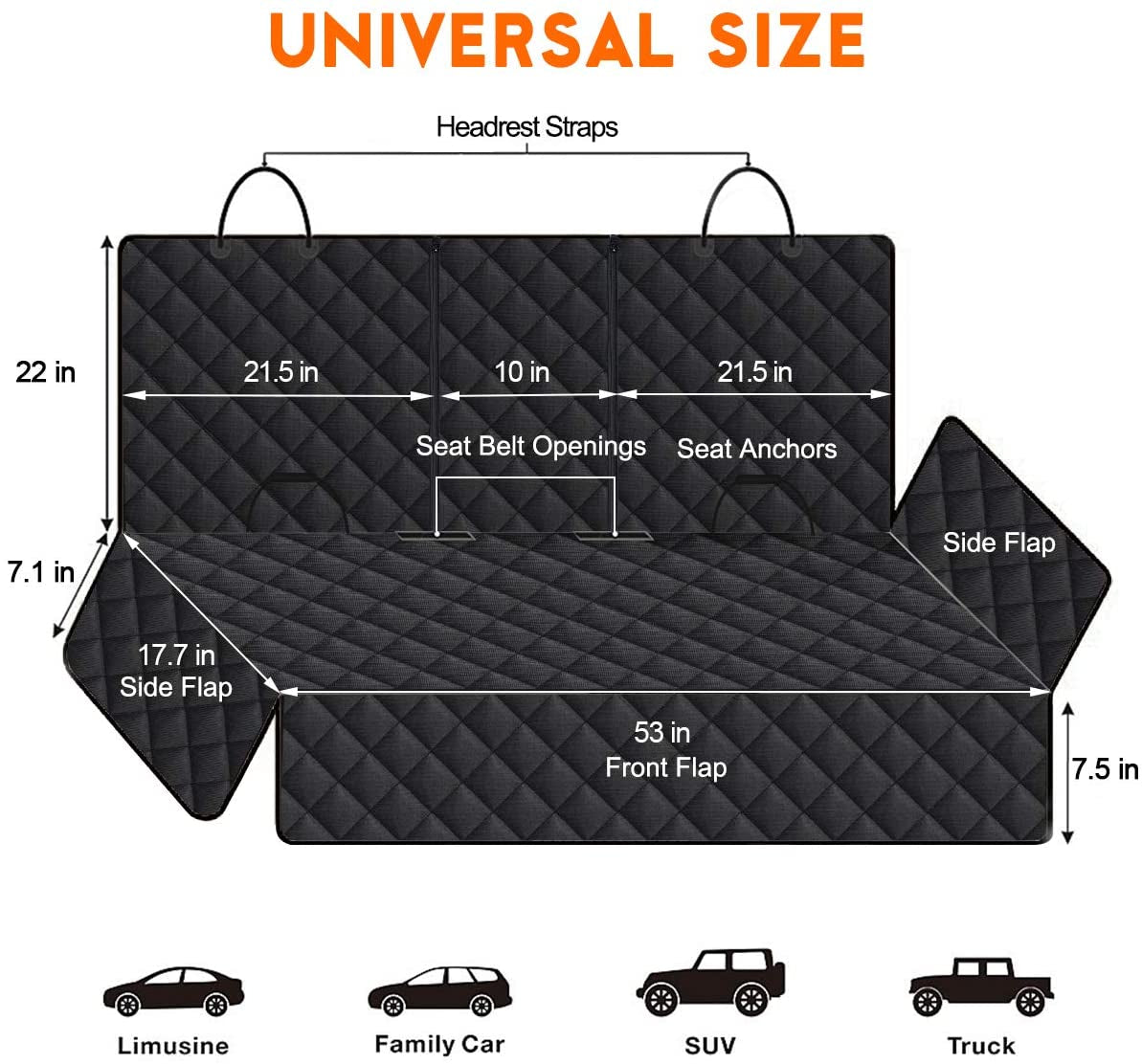 Dog Car Seat Cover for Back Seat – Waterproof, Scratchproof, Non-Slip Protector