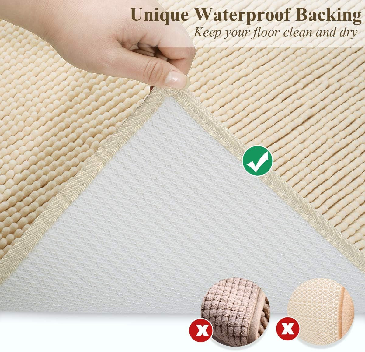 Premium Cat Litter Mat – Waterproof, Super Soft for Kitty’s Paws, Easy to Clean & Machine Washable, Beige