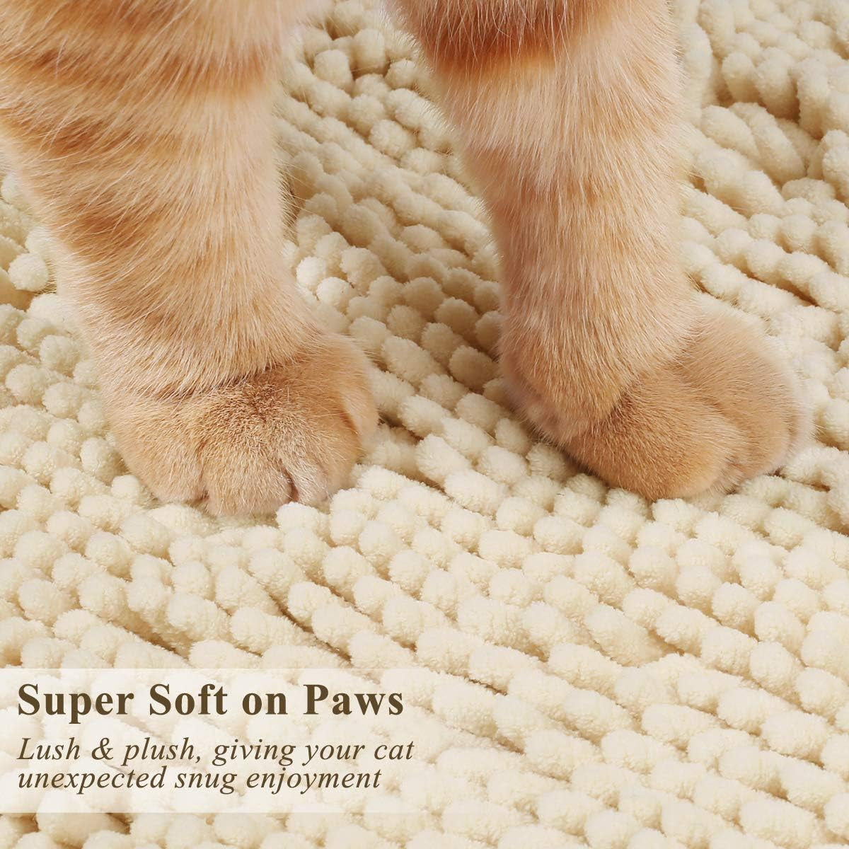 Premium Cat Litter Mat – Waterproof, Super Soft for Kitty’s Paws, Easy to Clean & Machine Washable, Beige