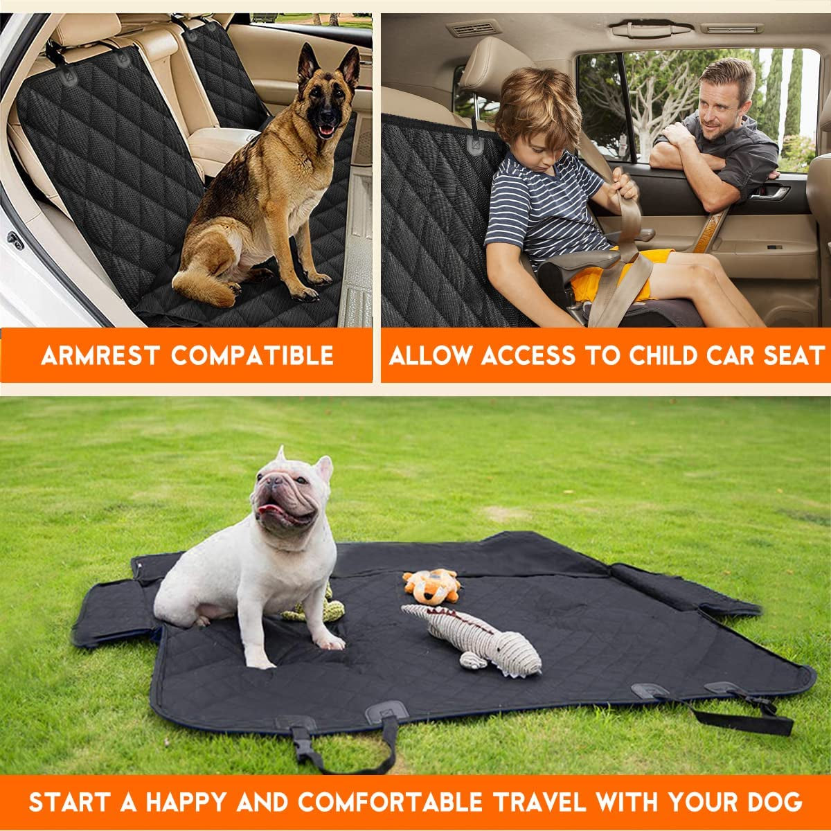 Dog Car Seat Cover for Back Seat – Waterproof, Scratchproof, Non-Slip Protector