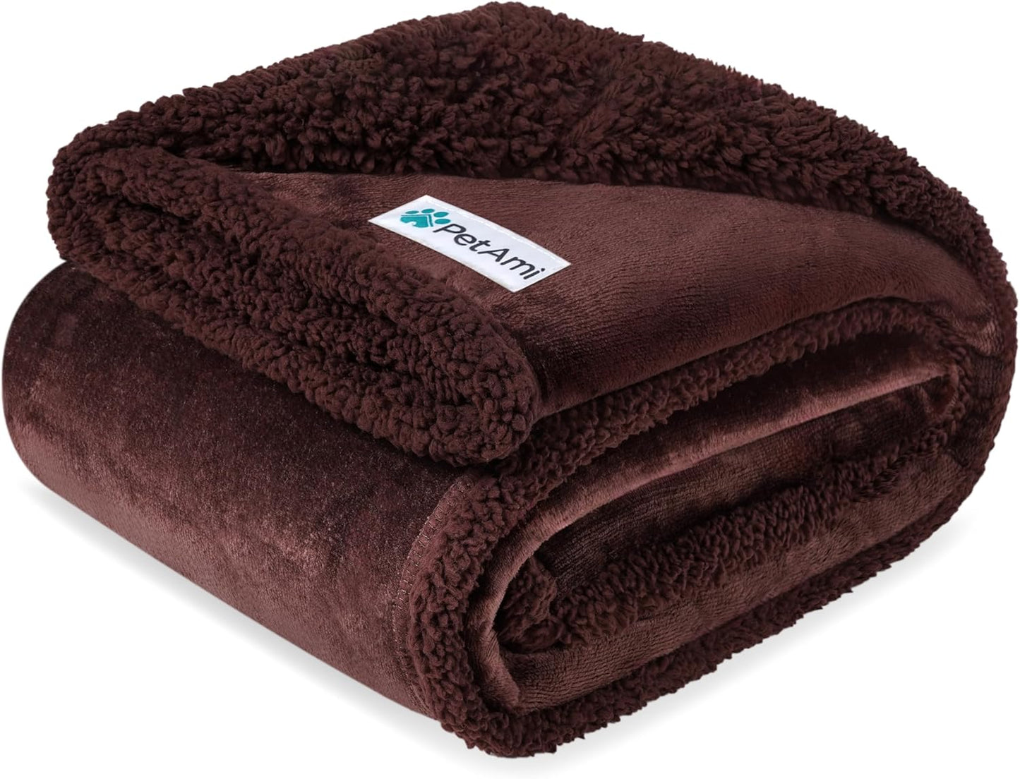 Waterproof Dog Blanket – Leakproof Couch Cover for Medium, Large & XL Dogs, Puppies, or Cats | Reversible Sherpa Fleece, Soft & Washable, Brown