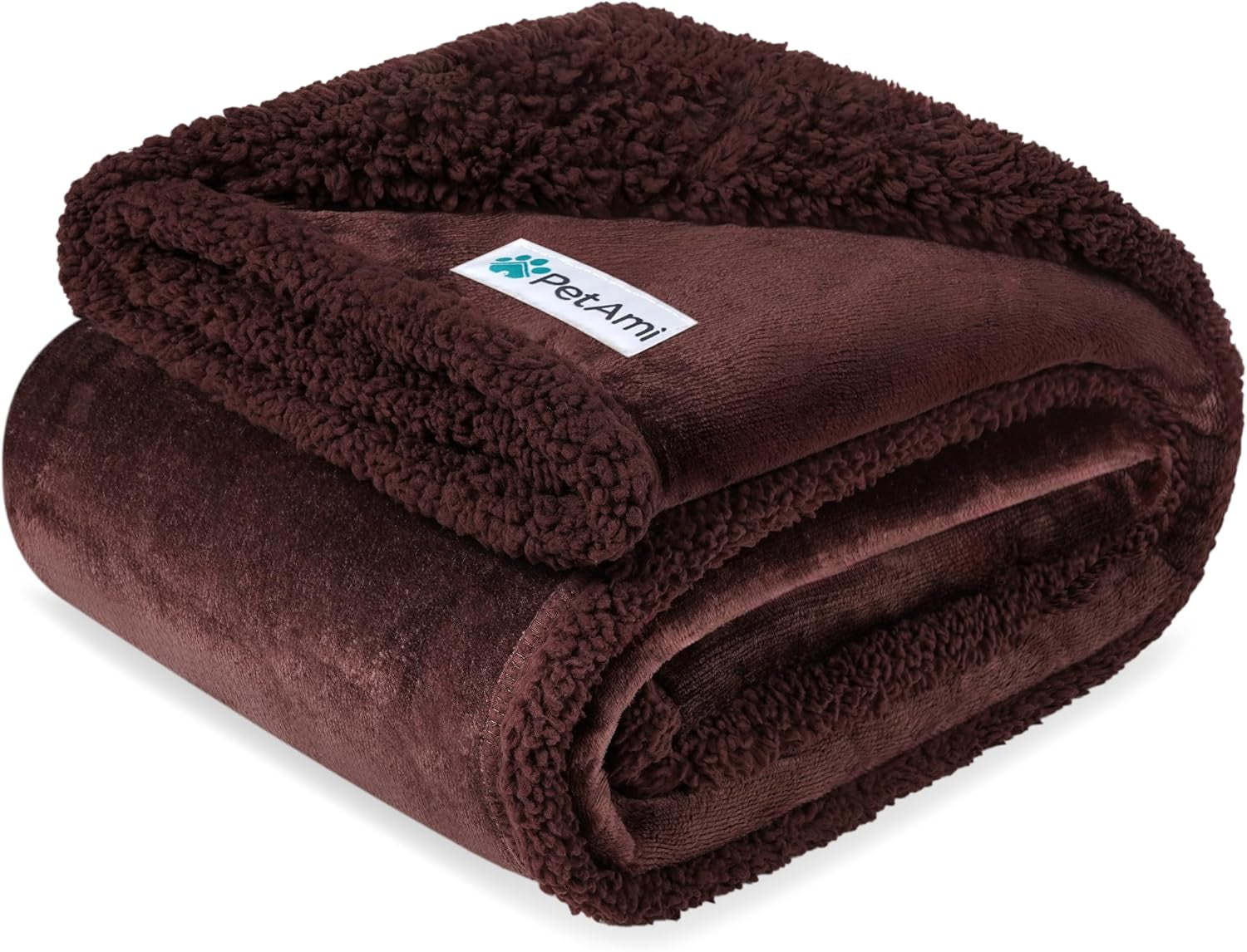 Waterproof Dog Blanket – Leakproof Couch Cover for Medium, Large & XL Dogs, Puppies, or Cats | Reversible Sherpa Fleece, Soft & Washable, Brown