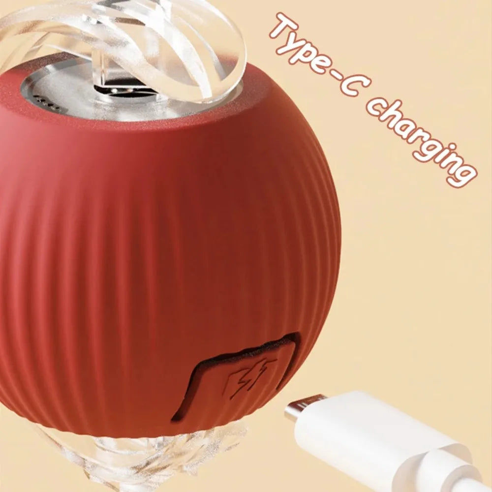 Interactive Cat Toy Ball – Automatic Rolling with Faux Tail, Rechargeable Smart Mouse Imitation