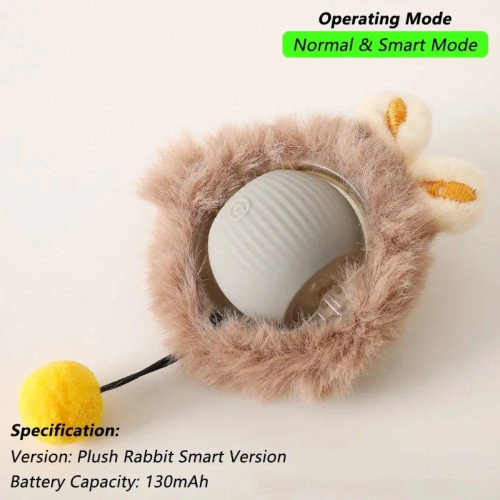 Interactive Cat Toy Ball – Automatic Rolling with Faux Tail, Rechargeable Smart Mouse Imitation
