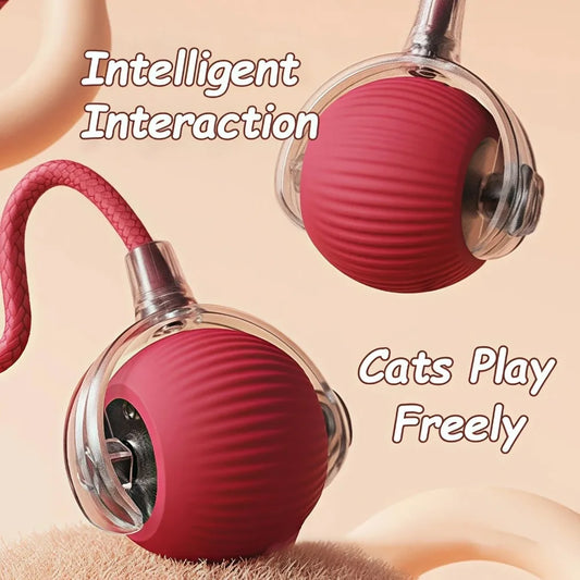Interactive Cat Toy Ball – Automatic Rolling with Faux Tail, Rechargeable Smart Mouse Imitation