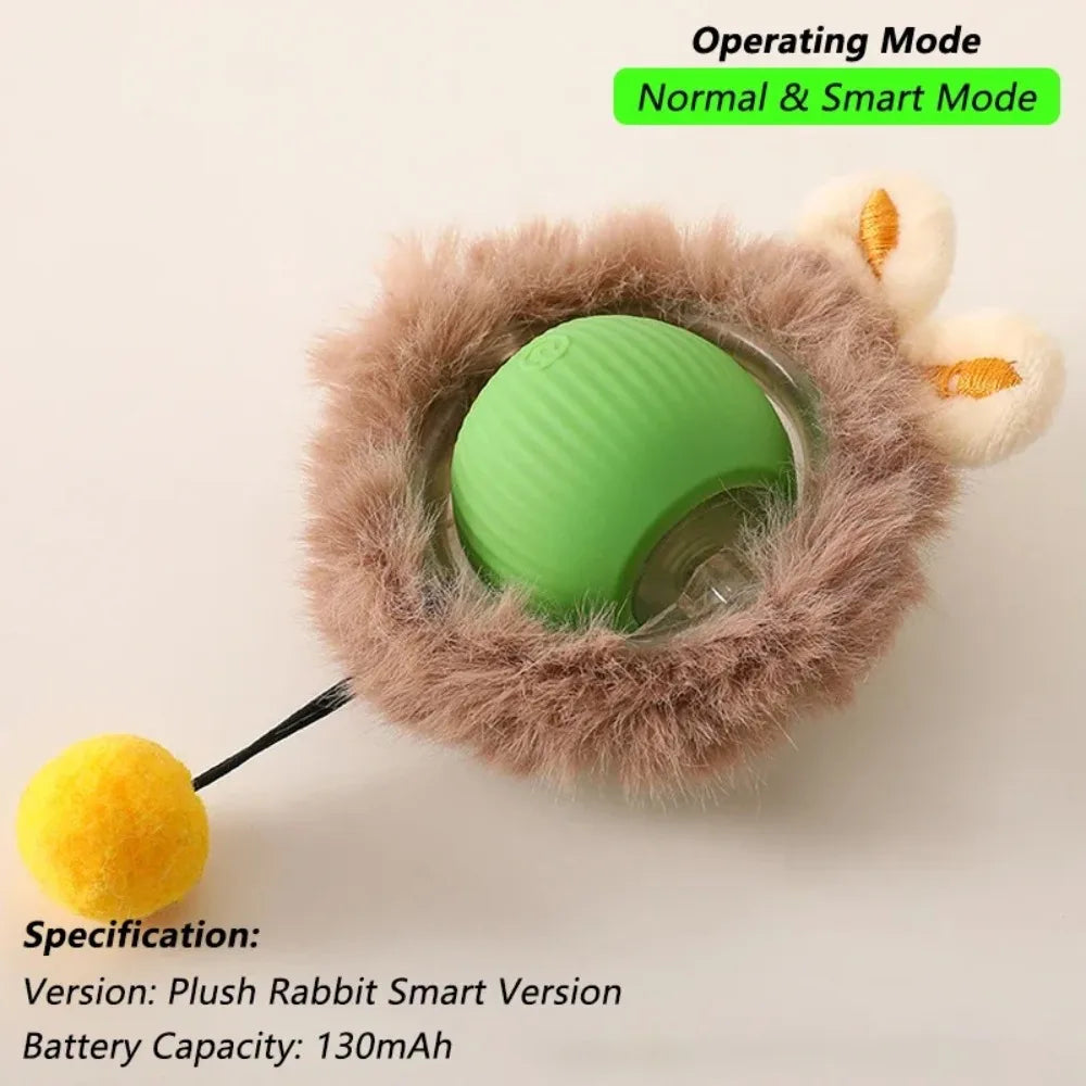 Interactive Cat Toy Ball – Automatic Rolling with Faux Tail, Rechargeable Smart Mouse Imitation