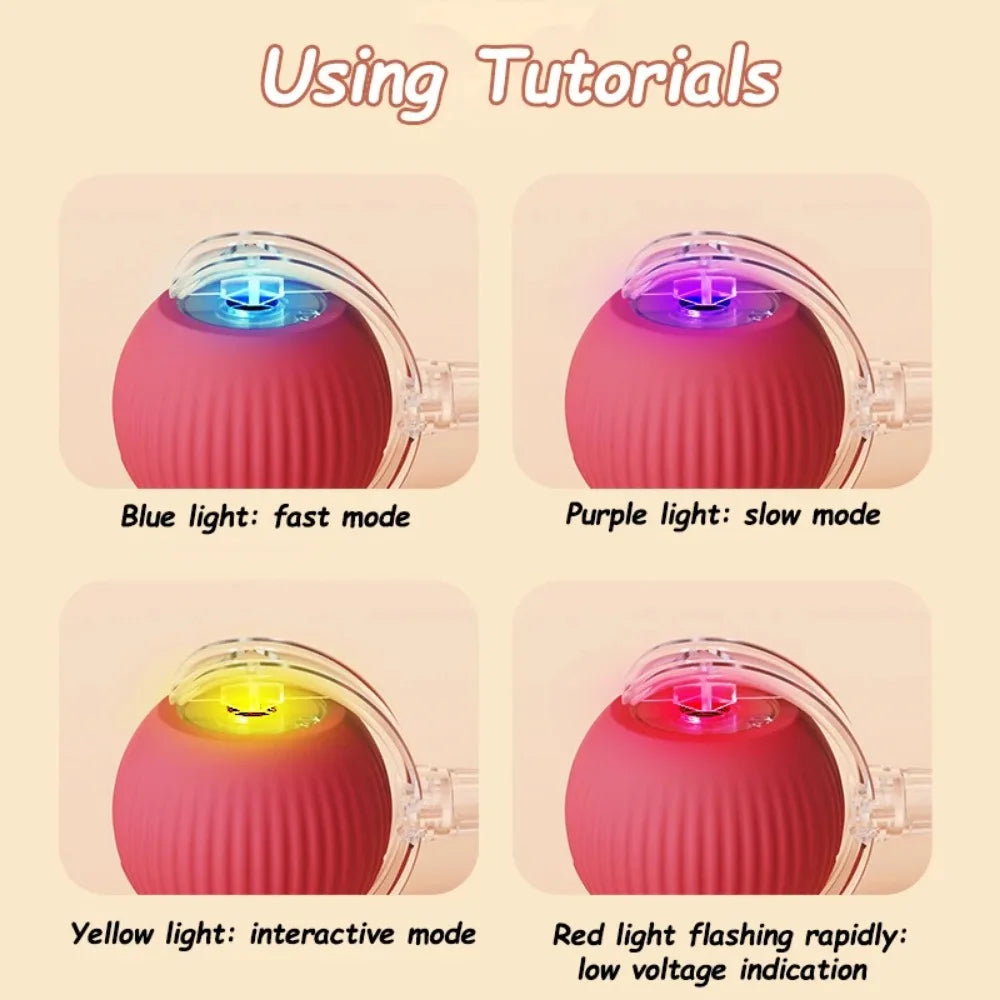 Interactive Cat Toy Ball – Automatic Rolling with Faux Tail, Rechargeable Smart Mouse Imitation